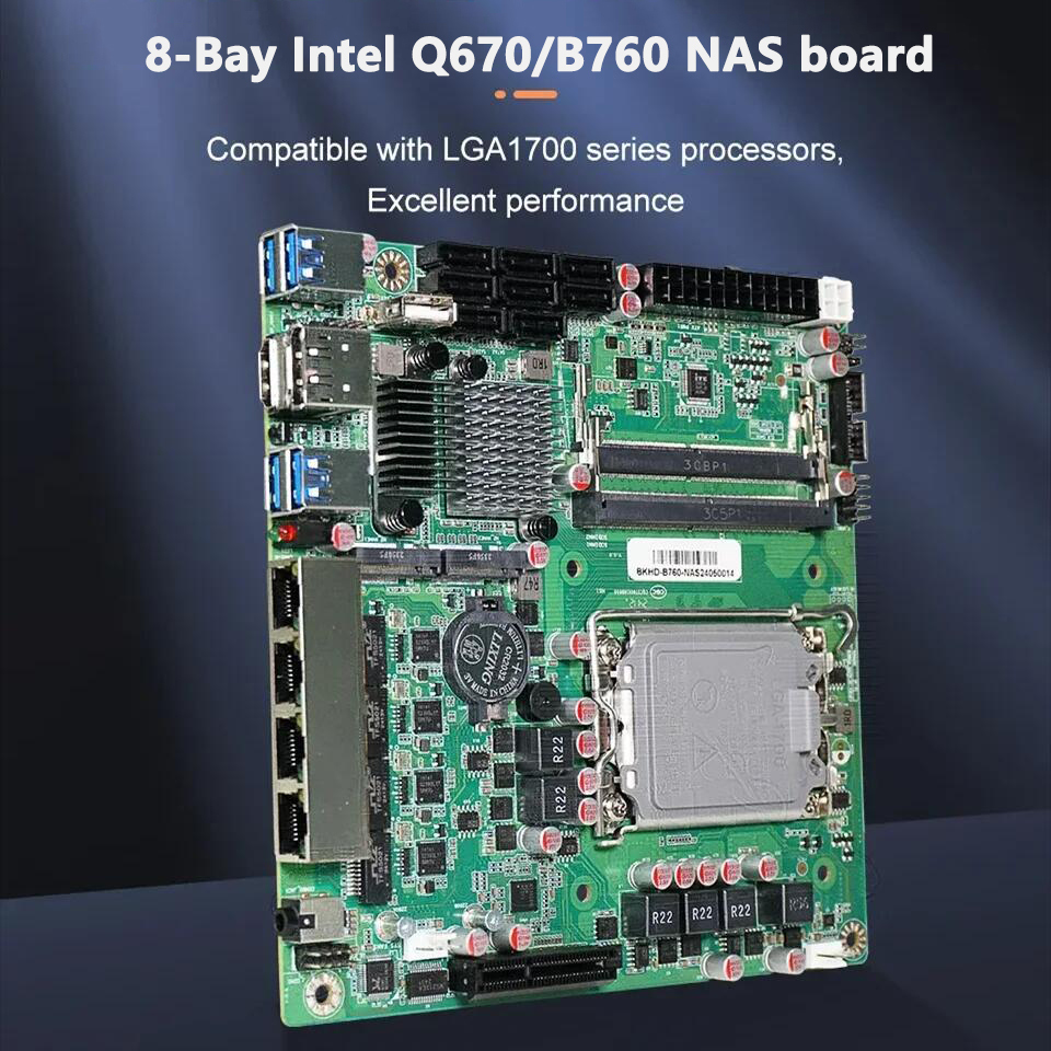Lga 1700 Ddr5 Itx Motherboard - Topton Q670 B760 8ベイNASマザーボード Intel 12-14世代