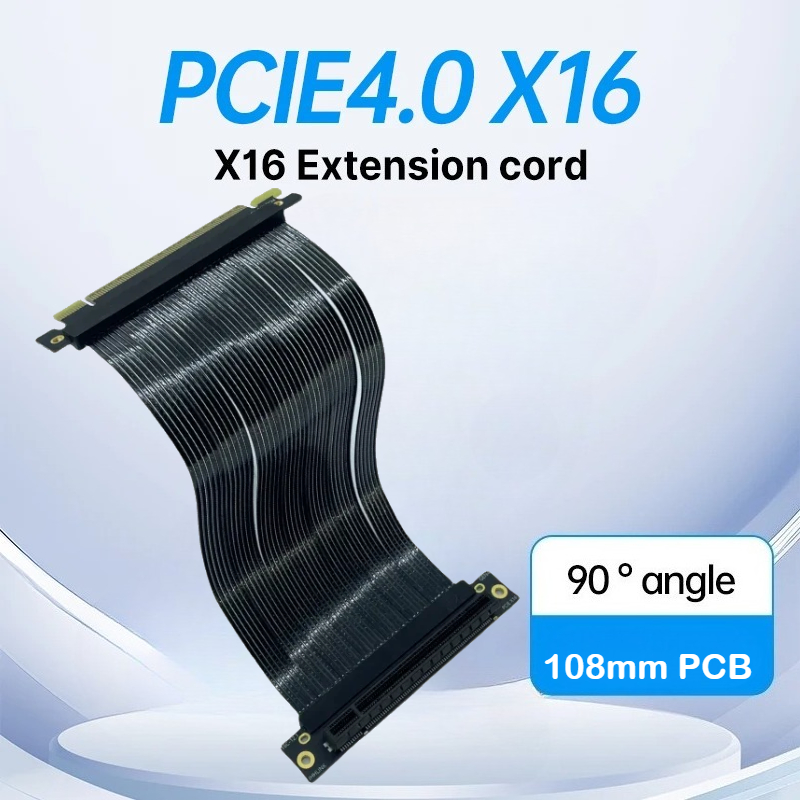 Pcie 4.0 X16 Riser Cable 90 Degree - PCI-E 4.0 X16 グラフィックスカードシールドエクステンダーケーブル 90 度直角