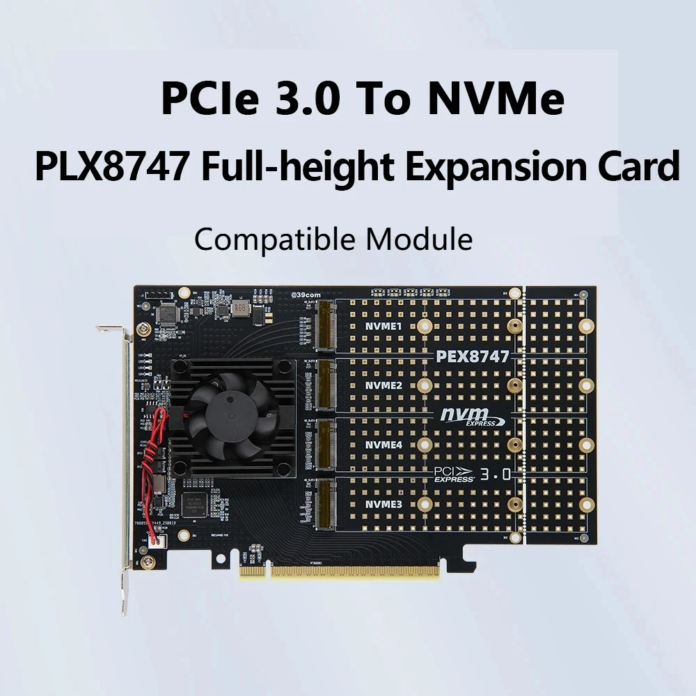 PLX8747 クアッドM.2 NVMe PCIe 3.0  - Quad M.2 Nvme Pcie Bifurcation Card のレビューと価格