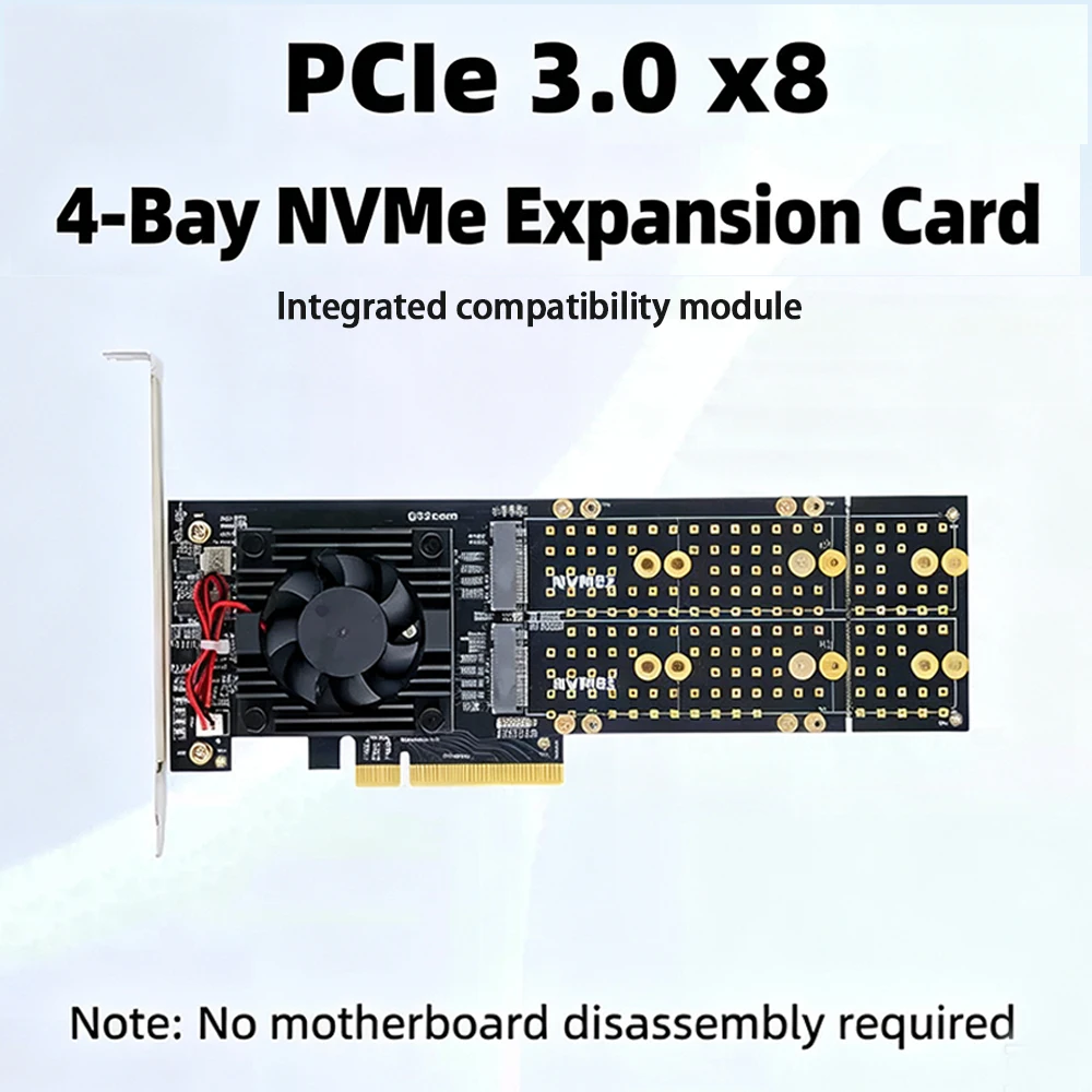 PLX8747 クアッドM.2 NVMe PCIe 3.0  - Quad M.2 Nvme Pcie Bifurcation Card のレビューと価格