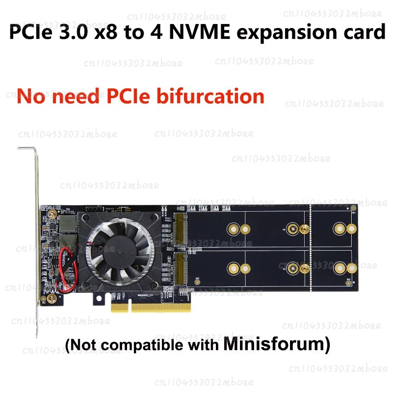 PEX8747 チップ PCIe 3.0 X8 クアッド M - Quad M.2 Nvme Pcie Bifurcation Card のレビューと価格
